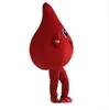 Halloween Costume de mascotte de goutte de sang rouge de haute qualité personnaliser le personnage de thème d'anime de dessin animé Carnaval adultes fête d'anniversaire tenue fantaisie