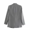 Kvinnor Vintage Black White Plaid Print Casual Blazer Office Lady Retro Långärmad Outwear Suits Chic Leisure Coat CT282 210420