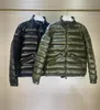 Men Stand Collar Down Coat waterproof Thin Soft Warm Parkas Black and Green size 12345