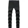 Calças de brim masculinas roupas calças de brim slp azul/preto destruído masculino magro denim reto motociclista magro jean masculino rasgado calça