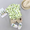 Kleinkind Junge Kurzarm Hemd Kleidung Anzug Sommer Blatt Drucken Set Kinder Kleidung Für Baby Jungen Anzug Für Kinder Kleidung x0802