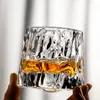 Roterande glas kopp rånar kristall dekompression vin japanska hammered öl whisky kaffe transparent hem drinkware gåvor glasögon wll1012