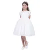 Fashion Girl Cotton Princess Dress Summer Children's Wedding Clothing Girl Chiffon All White Beach Dress Best Party Kids Clothes Q0716