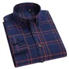 Pure Katoen Hoge Kwaliteit Grote Maat 8XL 7XL 6XL Heren Shirts Lange Mouw Flanel Plaid Jurk Shirt Male Casual Slim Fit Kleding 210626