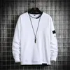 Mens Casual Sweatshirts Heren Fake Twee Stukken Hoodie Herfst Streetwear Multi Color O-hals Mode Harajuku Mannelijke Sweatshirt 211014