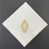 Set di 12 tovaglioli da pranzo con iniziali ricamate a scala in lino bianco con monogramma, 50,8 x 50,8 cm