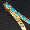 Varmförsäljning magnetisk 18k guld opal och turkos vakuumplätering kedja armband i Europa och Amerika hälsoarmband