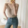 Summer Women Chic Tops Knitting Solid Multi Colors Tank Sexy Basic Lady Bottoming V-Neck Vest Gilrs 210428