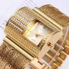 Creativity Fashion Luxury Ladies Wrist Watches Top Brand Gold Steel Strap Waterproof Women's Bracelet Watch Zegarek Damski 22312T