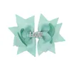 Archi dei capelli Morsetti a coccodrillo Forcina per neonate Bambini Nastro Bowknot Hairwear Barrettes Carino Accessori di colore puro HC156