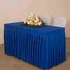 スカートスワグのフリルスタイルのリネンパーティーEl Meeting Banquet宴会の宴会の宴会の宴会を表示する20色の結婚式のテーブルクロスカバー