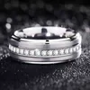 Zij Mens Promise Wedding Band Tungsten Carbide Ringen voor Mannen Charm Ring 8mm Maat 9-13 AAAAA White Ronde Zirkoon Sieraden TRX058 211217