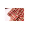 Высокая талия повязки блузки и рубашки женские фонарики с длинным рукавом V-образным вырезом Одиночные погружные красные плед Blusas весна корейских топов 210430