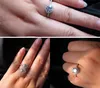 Prawdziwy solidny 925 Pierścień srebrny cztery pazury 1ct laboratoryjne zaręczyny ślubne dla kobiet Prezent biżuterii J009274H37383943825981