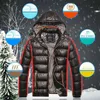 Plus Size Męskie Wiatroodporny Puffer Hoodie Coat Winter Cieplejsza pikowana wyściełana kurtka Topy 211008