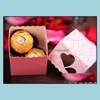 Inne wydarzenie Party Supplies Świąteczny Dom Garden Baby Shower Favors Love Heart Shape Christmas Candy Boxes Laser Cut Cut Chocolate Box