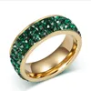 Anneaux de mariage 2021 mode cristal couleur or acier inoxydable pour femme bijoux rose bleu rouge vert