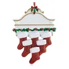 Resin Personalized Stocking Socks Family Of 2 3 4 5 6 7 8 Christmas Tree Ornament Creative Decorations Pendants FWE100613693819