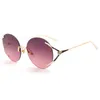 Occhiali da sole rotondi in metallo Moda donna Occhiali da sole integrali Occhiali da sole eleganti da festa in vetro Tendenza da sposa Prodotto Gafas De Sol Mujer