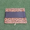 Hårig Leopard Evenskväska PU FAUX Läderhandtag Kort päls Middag Koppling Cheetah Makeup Väskor med PU Wristlet Band Dom970