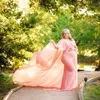 2020 Summer Maternity Photography Props Long Dress With Cape Slash Neck Stretchy Fitting Maternity Dresses For Photography Q0713