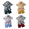 Kids Boys Clothing Sets Children suits Summer Baby Boy Clothes Flower Tie Shirts+Shorts 2PCS Gentleman Suit,for 1-6T