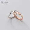 Glittering Zircon Crown Stackable Finger Ring for Women Girl Genuine 925 Sterling Silver Simple Opening Fine Jewelry 210707