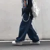 Tendenza oversize harem jeans uomini donne bf denim pantaloni larghi pantaloni gamba larga sciolto largo baggy Giappone tutas via hiphop cargo 210716