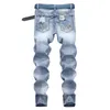 Jeans pour hommes Denim en détresse effet barbe moyenne décontracté mode pantalon grande taille hommes rétro Hip Hop fête rue grand Y2303