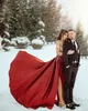 2021 Arabic Aso Ebi Burgundy Luxurious Mermaid Evening Dresses Beaded Crystals Sheer Neck Prom Formal Party Second Reception Gowns ZJ355