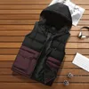 Men's Fashion Vest Coat WinterMen Baggy Spell Color Sleeveless Padded Warm Jackets Male Plus Size XXXL Vests Phin22