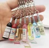 Keychains Lanyards Creative Wine Bottle Keychain Pendant Simulation Bottles Key Chain Bag Ornament Craft Gift Hdeq