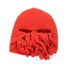 Fietsen Caps Maskers Grappige Tentakel Octopus Beanie Knit Baard Hoed Fisher Cap Wind Ski Mask Zwart