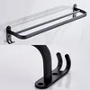 Handdoekrekken Hanger Bars over deur badrek muur hangende zwarte aluminium opbergplank douche houder badkamer accessoires 00TB0301