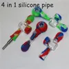 4 in 1 Silicon Smoking Pipe glass pipes Silicone NC with 14mm Titanium Tip Dab Straw Oil Rigs dabber wax tools