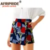 Yaz Kadın Şort Etekler Moda Gevşek Yüksek Bel Ankara Rahat Kısa Culotte Afrika Baskı Giysileri Balmumu A007 210714