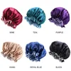 New Solid Women Satin Bonnet Fashion Stain Silky Big for Lady Sleep Cap Headwrap Hat Hair Wrap Accessories Wholesale