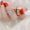 Anillos de racimo de cristal austriaco CZ mariposa ajustable romántico accesorios de boda mujeres dedo índice compromiso joyería regalo