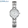 Nuovo venditore caldo CRRJU moda donna orologi display analogico acciaio inossidabile elegante orologio al quarzo vita impermeabile buon regalo orologio da donna con scatola