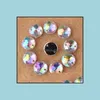 Loose Diamonds Jewelry 300Pcs/Lot 10Mm Crystal Ab Color Superior Acrylic Flat Back Round Shape Rhinestone Flatback Beads Sew On 2 Hole Zz4 D