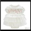 Strampler Jumpsuitsrompers Baby Mutterschaft Drop Lieferung 2021 Sommerkleid Taufe Geborenes Mädchen Kleidung Rosa Kinder Blumenkleider Für Mädchen Hochzeit