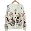 Yedinas tricot Cardigan automne hiver pull femmes à manches longues cachemire col en V élastique Style coréen pulls 210527