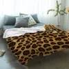 Blanketter Animal Skin Textur Leopard Skriv ut Hem Textil Blankett Skal Fleece för bäddsoffa Kasta Barn Vuxna