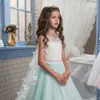 ゴールドスパンコール幼児ボールガウンズガールズページェントジュエル長袖フォーマルキッズパーティー - 結婚式のための花の女の子のドレス403