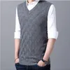 Herenvesten wol v-neck vest sweaters mouwloze argyle slank fit herfst winter warme jas gebreide katoen casual mode mannelijke kleding phin22