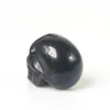 Preto Obsidian Quartz Skull Specimen Cura Reiki Rock Hand Figurine Esculpida