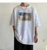 Fashion Print Men T-shirt Stay Tuned Oil Painting Summer Short Sleeve Baggy Male Cotton Hip Hop Couple Tops