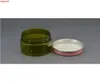 50 pc/lot 100 ml vert foncé en plastique pot cosmétique blanc rose or bouchon en aluminium 3.5 oz rechargeable crème pour les mains étui métal Lidgoods