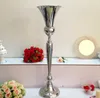 98 cm Tall Vintage Çiçek Vazo Pot Parti Dekorasyon Metal Trompet Düğün Evlilik Töreni Yıldönümü Centerpiece Dekor