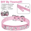 Dog Collars & Leashes Personalized Rhinestone Pet Cat Collar Adjustable Bling Crystal Diamond PU Leather Puppy DIY Chihuahua Name Tag